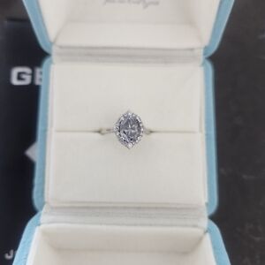 Elegant White Gold Lab Diamond And Moissanite Engagement Ring